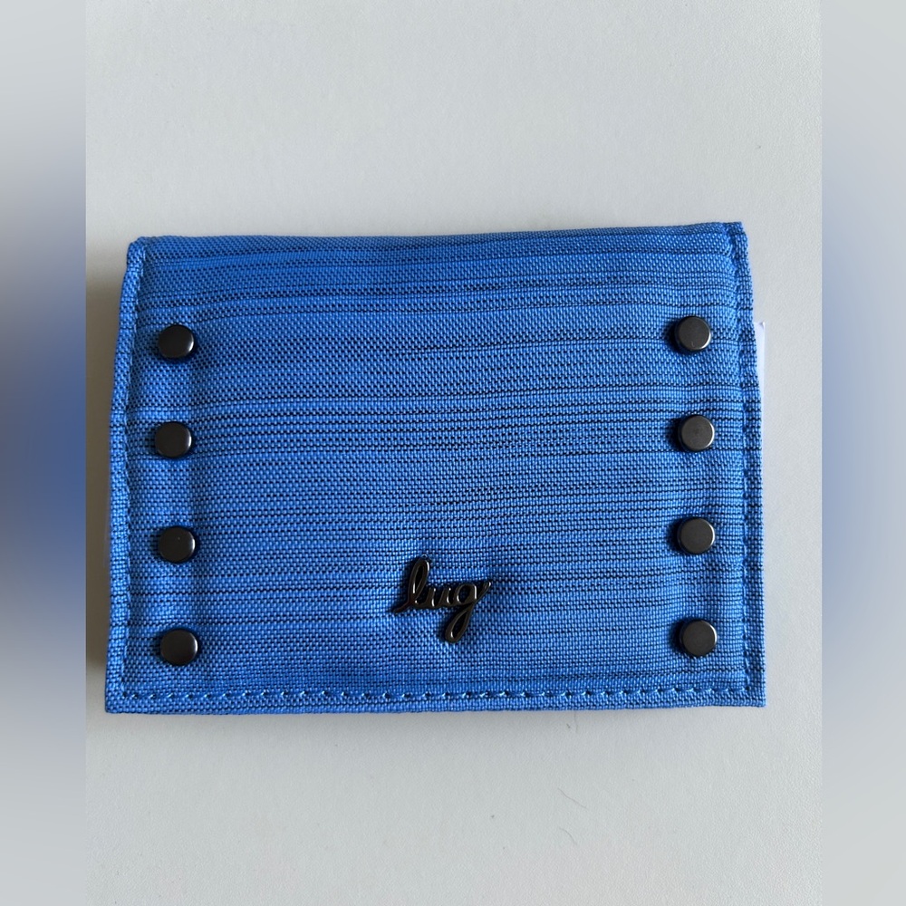 LUG WALKOVER RFID CARD WALLET BRUSHED MARINA NWT